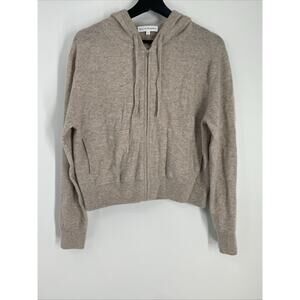 White Warren Cashmere Full Zip Sweatshirt Women’s Small Oatmeal Quiet Luxury 881